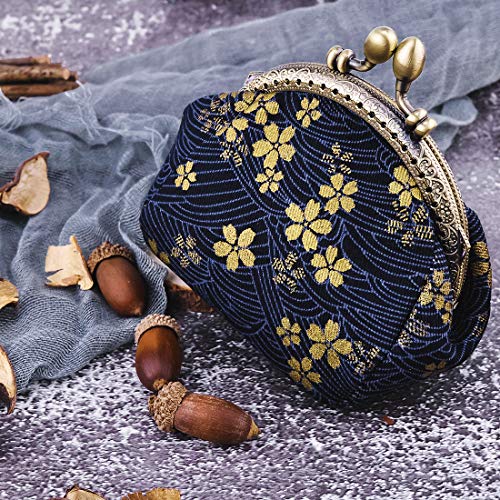 Oyachic Floral Coin Purse Vintage Wallet Canvas Clutch Make Up Bag Retro Handbag Buckle Kiss Lock Change Pouch for Women - Image 3