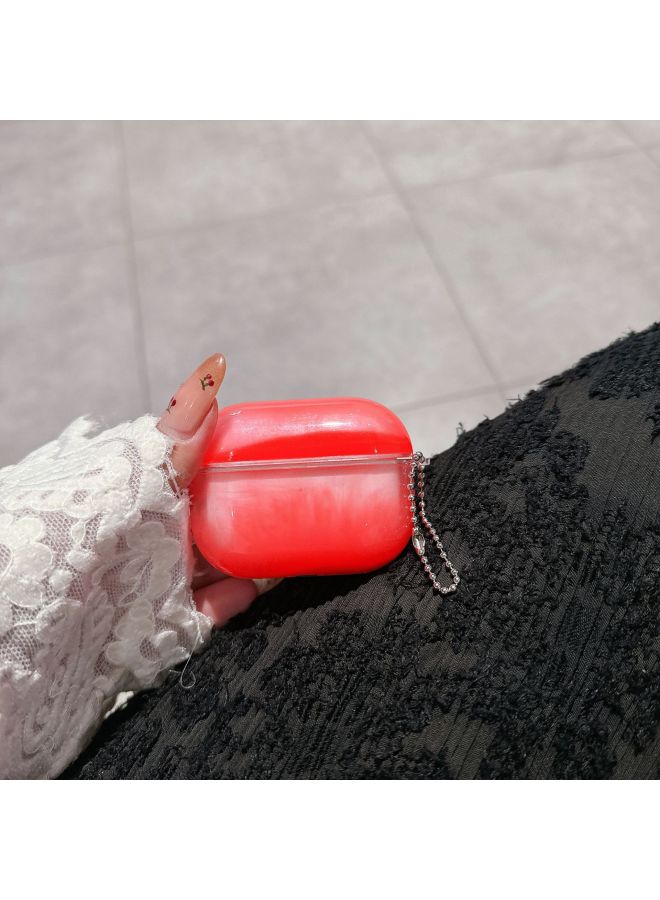 Suitable For AirPods4 Earphone Case 1/2/3airpods Pro2 Quicksand Apple Earphone Protective Cover Tpu Luminous-Colour:Red-Applicable Model:Airpods 3 - Image 1