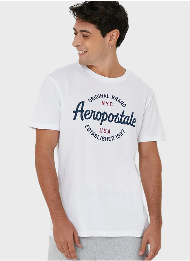 Aeropostale Slogan Crew Neck T-Shirt