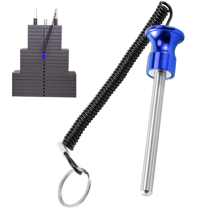 STDKDFW Weight Stack Pin,Universal Magnetic Weight Pin with Pull Rope Strength Training Equipment for Commercial Gym or Home Gym | Pin Insert | Heavy Duty | Health Club Grade Steel Gym Accessories (Blue) - Image 1