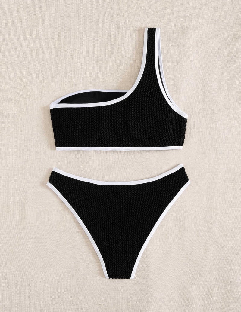 YIMISAN Womens Bikini Sets One Shoulder Top with Low Waisted Tankini Two Piece Bathing Suit - Image 5