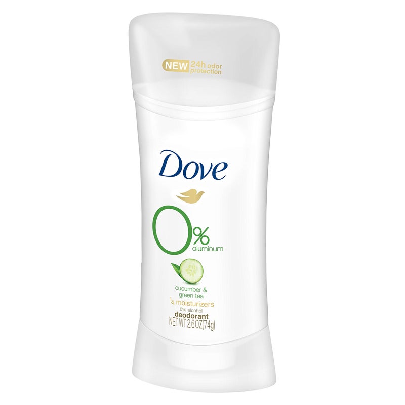 Dove 0% Aluminum Deodorant for Women Â¼ Moisturizers Cucumber & Green Tea with 24-Hour Odor Protection,2.6 Ounce (Pack of 3) - Image 3