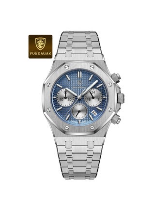 Silver strap blue surface