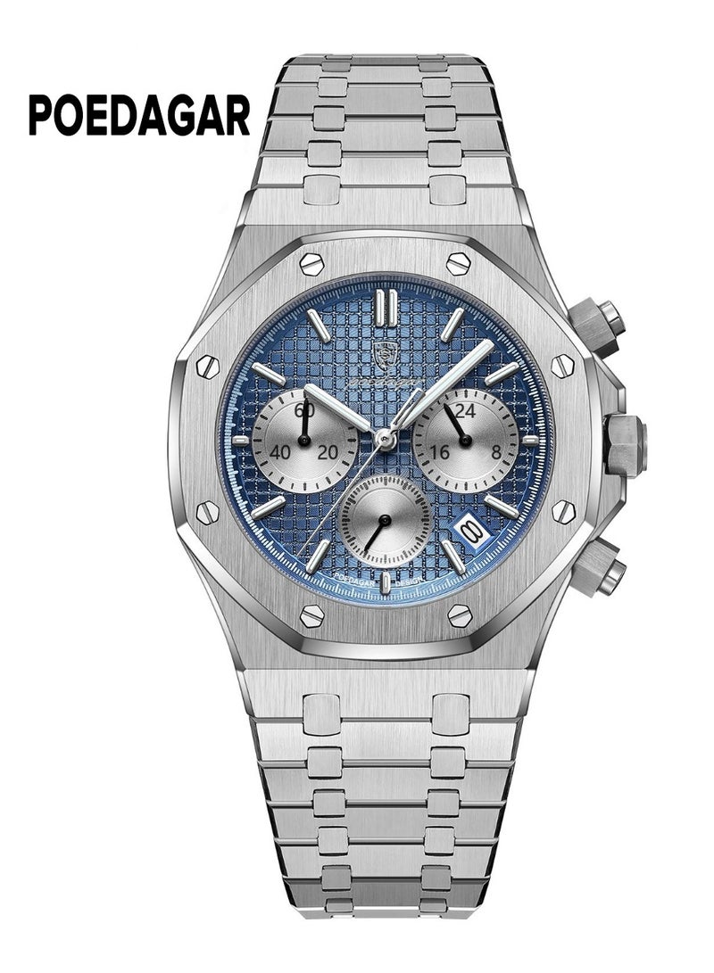 پوداجار ساعة  الرجالية المضيئة المقاومة للماء كوارتز - 42 ملم