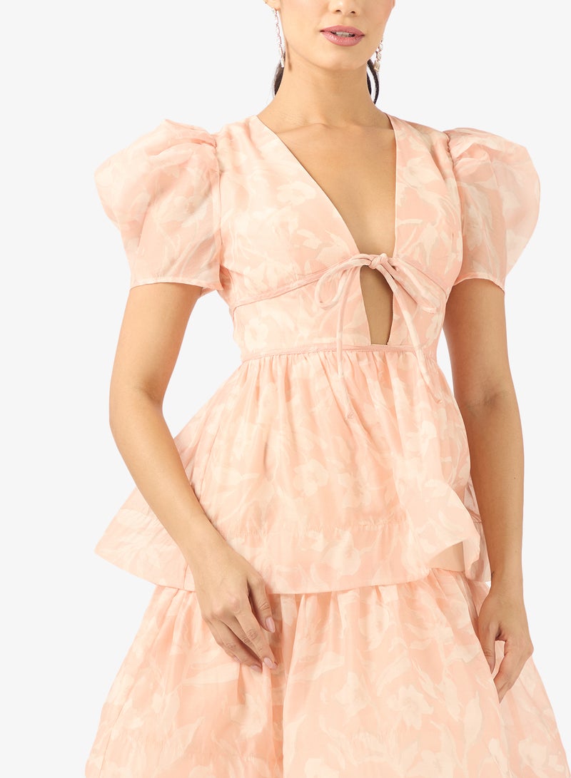 True Decadence V-Neck Ruffle Dress - Image 3