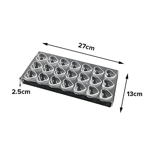 CAKE DECOR Premium 21 Cavity Polycarbonate Chocolate Mould Heart Shape Durable, Food Grade Material Professional Quality for Chocolatiers Easy Release & Cleaning - Image 2