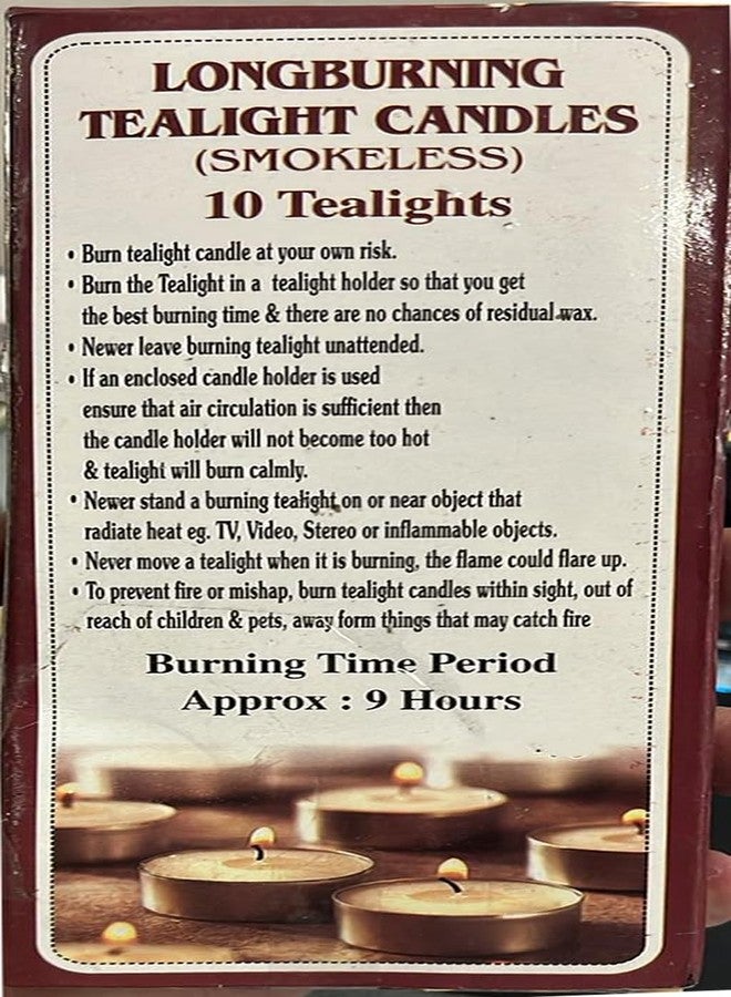 Storescent Smokeless Tea Light Candle for Home Décor - 9 Hours Burning Time, White, Non Scented, Wax Tealight with Long Wick, Candle Light Dinner, Birthday Decoration (Pack of 20pcs) - Image 2