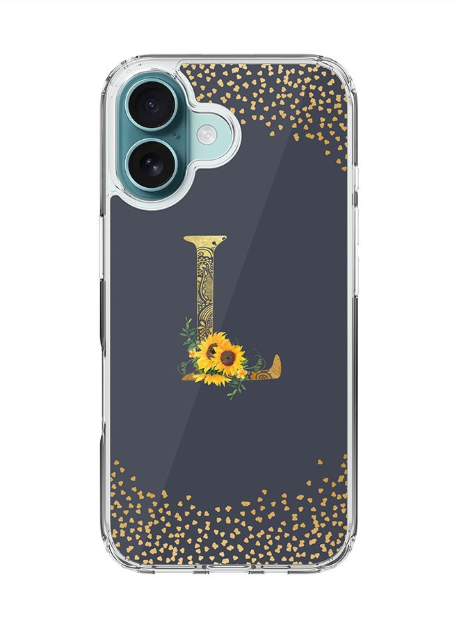 Stylizedd For iPhone 16 Case [Compatible with MagSafe] Slim Magnetic cover Clear Phone Case - Custom Monogram Mandala Floral - L (Grey ) - Image 1