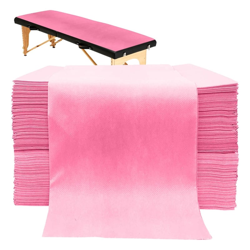 YEEOZOE 100PCS Disposable Massage Table Sheets, Pink Spa Bed Covers for Esthetician, Spa, Waxing, Lash, Tattoo, Salon Table, 31.5" X 71" - Image 1