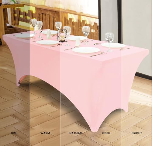 Utopia Kitchen Spandex Tablecloth 2 Pack [6FT, Pink] Tight, Fitted, Washable and Wrinkle Resistant Stretch Table Cloth Rectangle Cover for Trade Show, Weddings & Parties [72Lx30Wx30H Inch] - Image 4