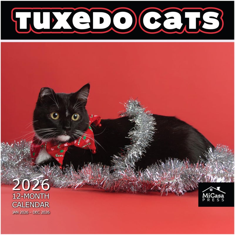 MICASA PRESS Tuxedo Cats 2026 Wall Calendar 12 Month | 12" x 24" Open | Thick & Sturdy Paper | Holiday Gift | Cute Kitten Cat Calendar 2026 - Image 1