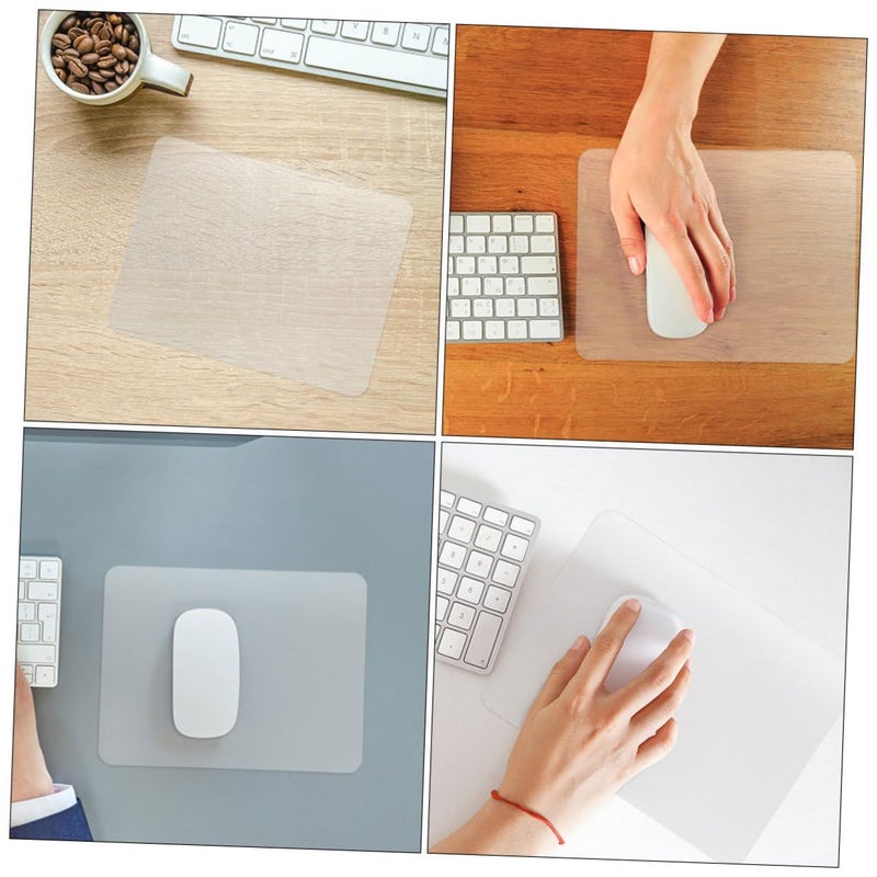 2Pcs Clear Non Slip Glass Mouse Pad for Laptop Gaming and Office Desk Mat - Image 5