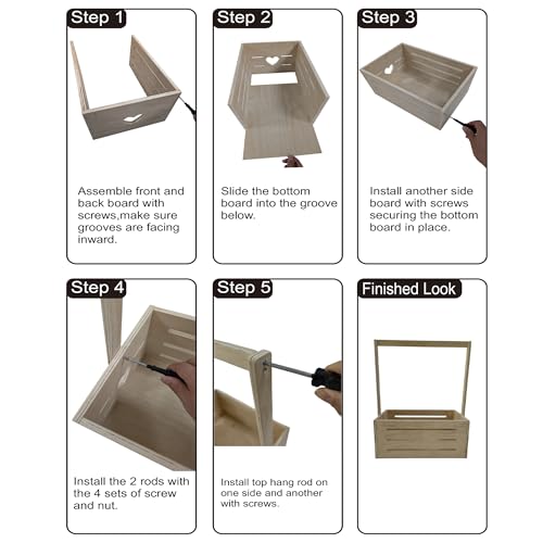 ARTAWEIN Wooden Baby Shower Crate Closet Clothes Hangers Dividers Large Gift Basket Boys Girls Wood Box Storage Display Handles Ivy Garland Welcome Gifts New Parents - Image 3