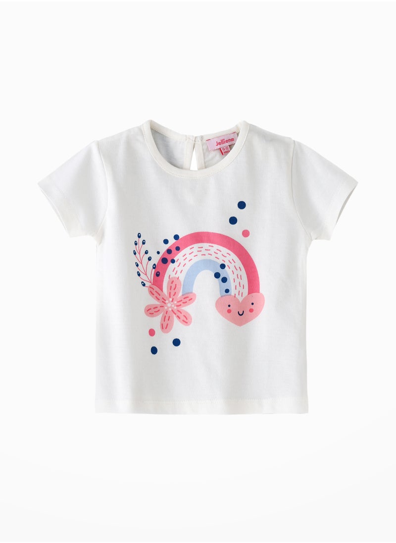 Jelliene Sunshine Squad: Girls' Comfy Cotton Tees Playful & Summer Fun  - Image 1