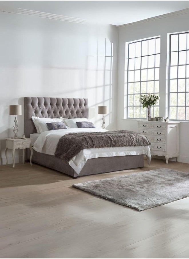 Bed and Mattress Zone Velvet Vista Bed 200x150 Queen Size Light Brown Color 