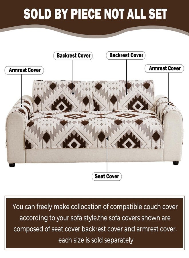 XSlive Boho Plush Couch Covers for Sofa Washable, Fuzzy Soft Couch Cover for Sectional Sofa, Non Slip Jacquard Sofa Cover Furniture Protector for Kids, Pets (Dark Coffee,28"x28") - Image 2