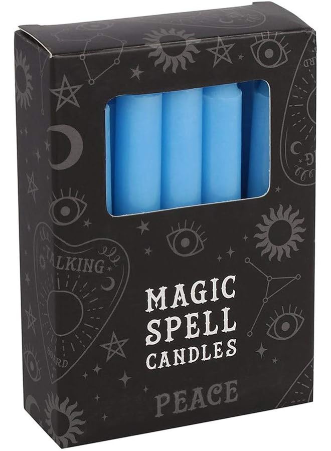 Green Tiger Magic Spell-Peace Set of 12 Sky Blue Candles 10cm, 10.3 x 7.3 x 2.5 cm - Image 1