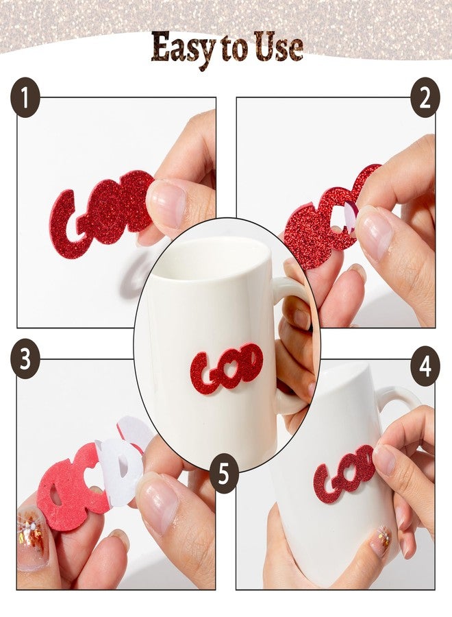 MALLMALL6 500pcs Christian Glitter Stickers - Foam Self-Adhesive Bible Cross Multi-Colour Art Craft Project Glittery Sticky Embellishments for Kids School Classroom Activity Home Party Decoration - Image 3