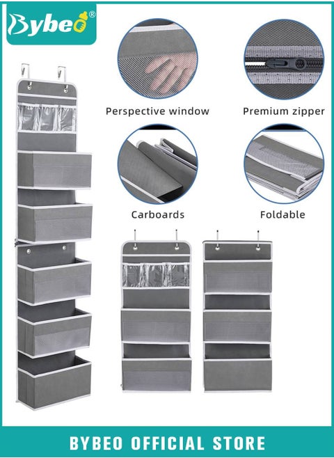 6-Shelf Over Door Storage Organizer, Flexible 1 Split into 2 Hanging Wall Mount Hanging Organizers for Baby Nursery Bathroom Dorm Closet