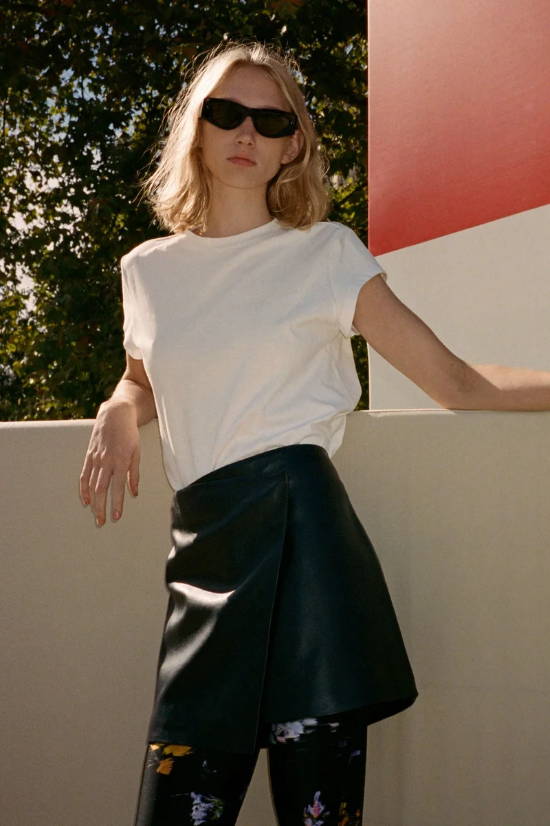 H&M Leather wrap skirt