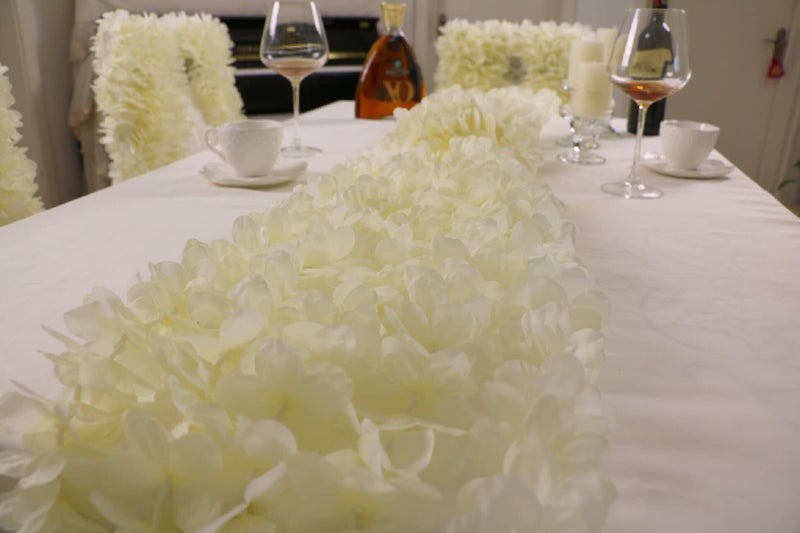 LUSHIDI 32.8Ft Artificial Silk Wisteria Vine Hanging Flowers Garland Home Outdoor Wedding Arch Garden Wall Decor,Pack of 10 (Champagne) - Image 4