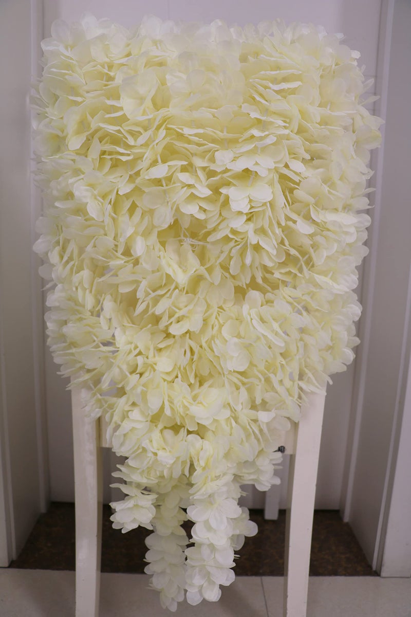 LUSHIDI 32.8Ft Artificial Silk Wisteria Vine Hanging Flowers Garland Home Outdoor Wedding Arch Garden Wall Decor,Pack of 10 (Champagne) - Image 5