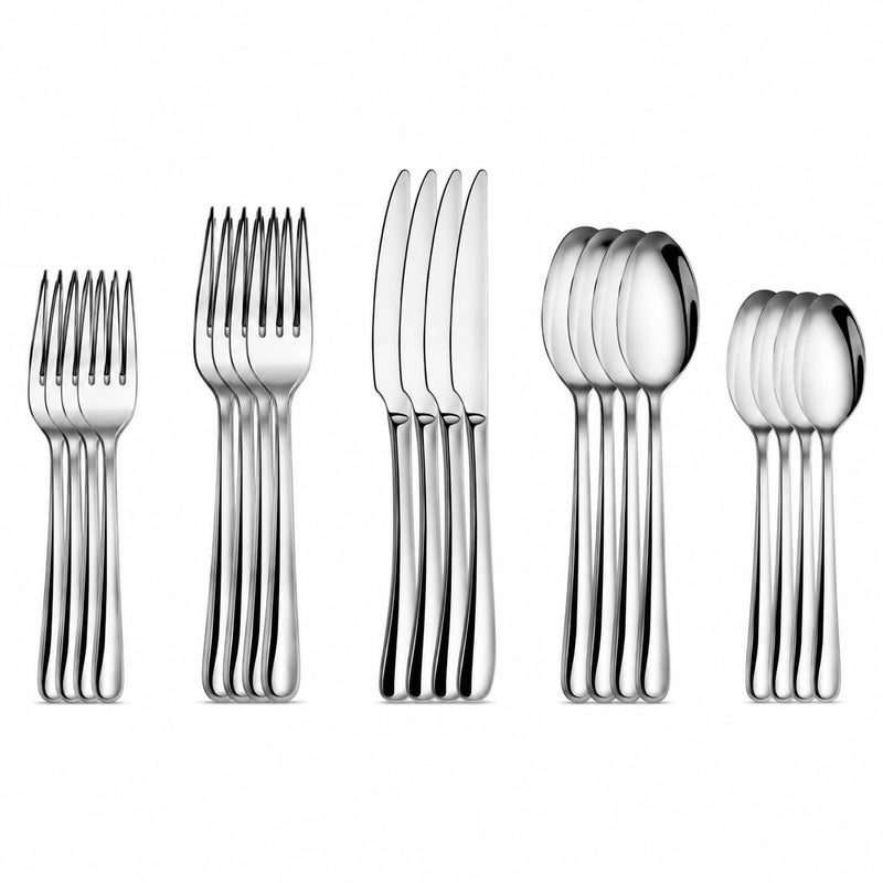 Cangshan 1027013 Rain II Series 20Piece Stainless Steel 1810 Forged Flatware Set - Image 2