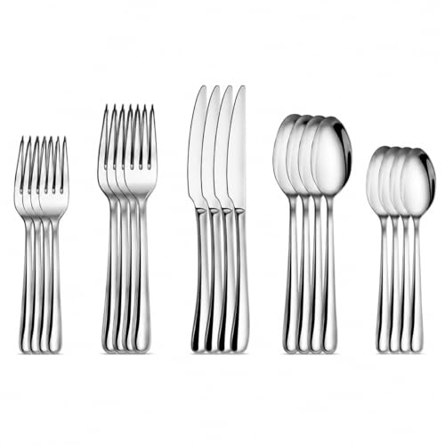 Cangshan 1027013 Rain II Series 20Piece Stainless Steel 1810 Forged Flatware Set - Image 1