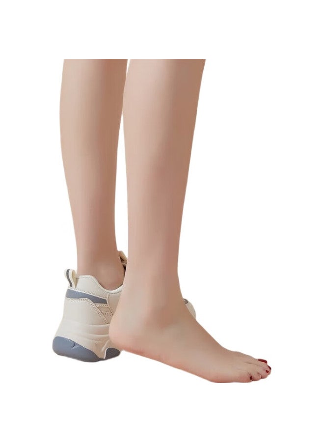 YEARCON Women'S Chunky Sneakers Leather Breathable Casual Sports Shoes Lightweight Thick-Soled Shoes E63301754 Grey Size 39 - Image 3