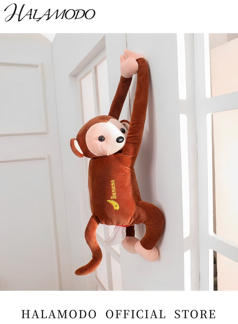 Halamodo Creative Monkey Tissue Box Cartoon Hanging Tissue Cover Paper Holder Napkin Box Animal Tissue Holder Paper Storage for Car & Home & Bathroom - Image 4
