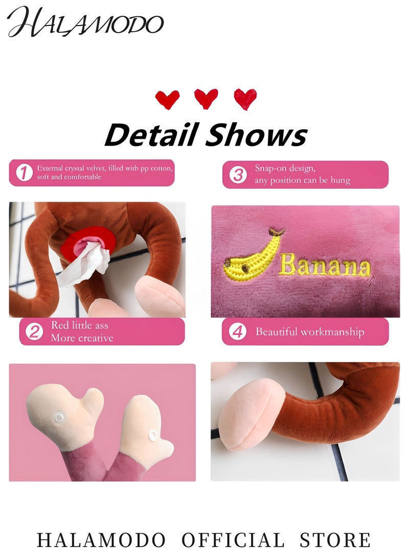 Halamodo Creative Monkey Tissue Box Cartoon Hanging Tissue Cover Paper Holder Napkin Box Animal Tissue Holder Paper Storage for Car & Home & Bathroom - Image 5