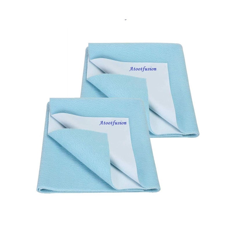 ATOOTFUSION Waterproof Quick Dry Sheet for Baby | Bed Pad Anti-Piling Fleece Extra Absorbent Washable Matress Protector | Baby Bed Protector Sheet for Toddler Children (Small - 28"x19", Light Blue) - Image 3