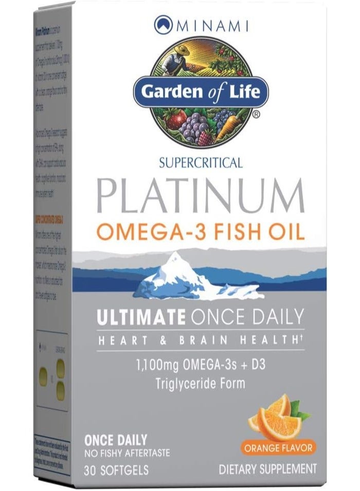 Garden of Life Minami Supercritical Platinum Omega-3 Fish Oil, 30 Softgels - Image 1