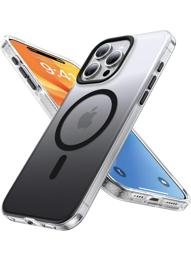 جراب مغناطيسي قوي لهاتف iPhone 13 Pro، صديق للبشرة [متوافق مع Magsafe] [حماية اختبار الدرجة العسكرية] جراب شفاف غير لامع رفيع لا يصفر أبدًا (أسود) - Image 1