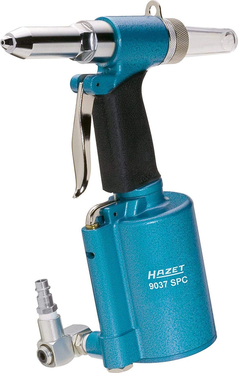 HAZET Blind Rivet Gun 9037SPC I Pneumatic Hydraulic 4 Nosepieces Pulling Force8700N Rivet Size 244031 in Stroke Length 055 in I Tool for Setting Blind Rivets