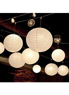 SHB SHB Paper Lamp Lantern Shade for Decoration Hotels Home Christmas Day New Year Gift 12 Inch White 10 Pieces  - Image 4