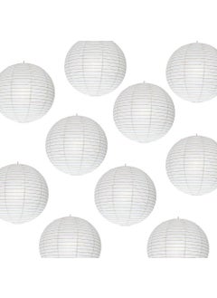 SHB SHB Paper Lamp Lantern Shade for Decoration Hotels Home Christmas Day New Year Gift 12 Inch White 10 Pieces  - Image 1