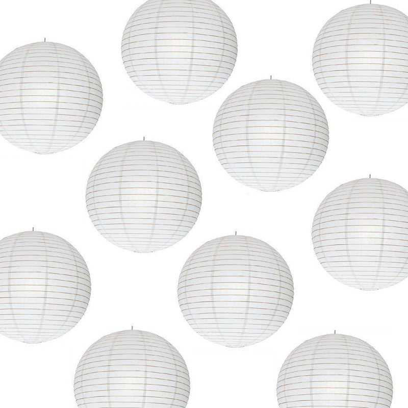 SHB SHB Paper Lamp Lantern Shade for Decoration Hotels Home Christmas Day New Year Gift 12 Inch White 10 Pieces  - Image 1