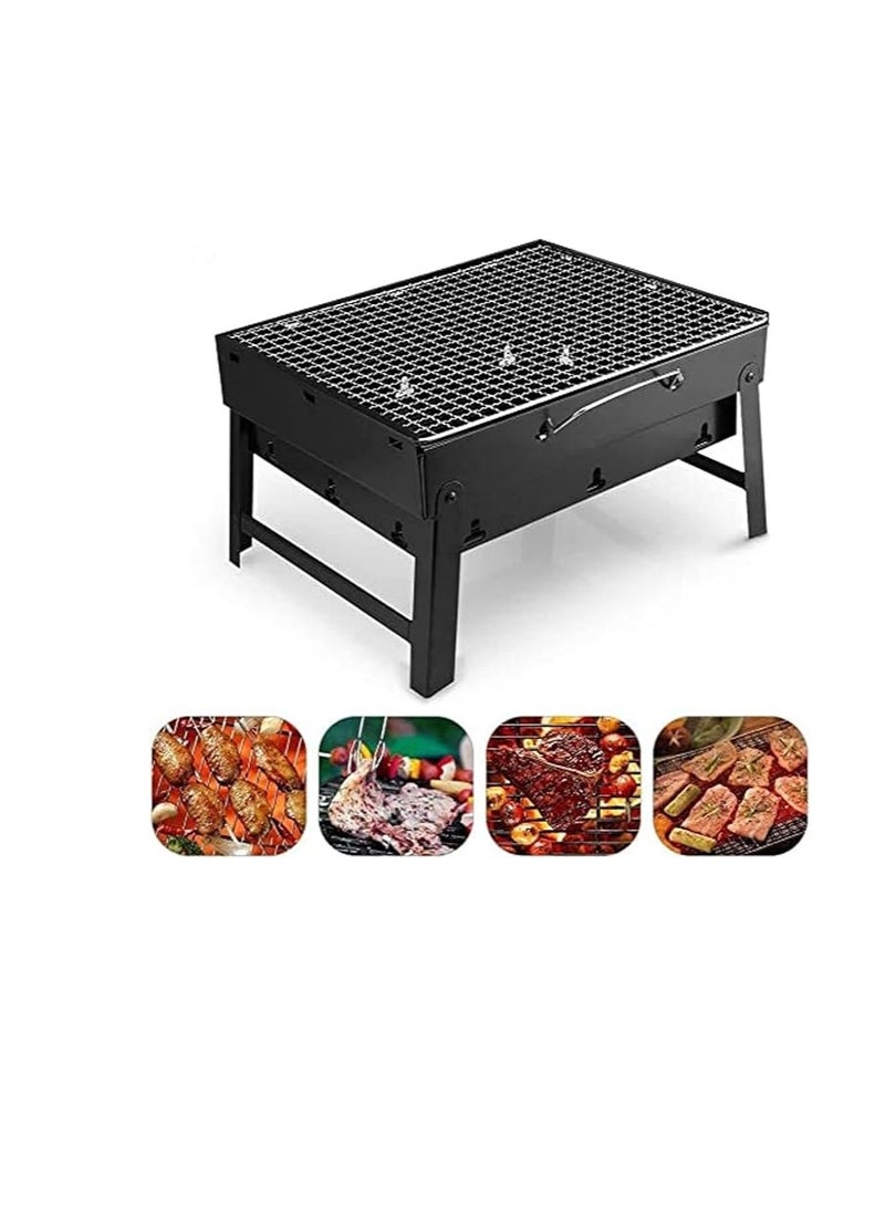 Foldable Charcoal Barbecue Grill with Handle – Portable Stainless Steel Tabletop BBQ & Smoker for Camping, Picnics, Beach & Outdoor Cooking - Image 3