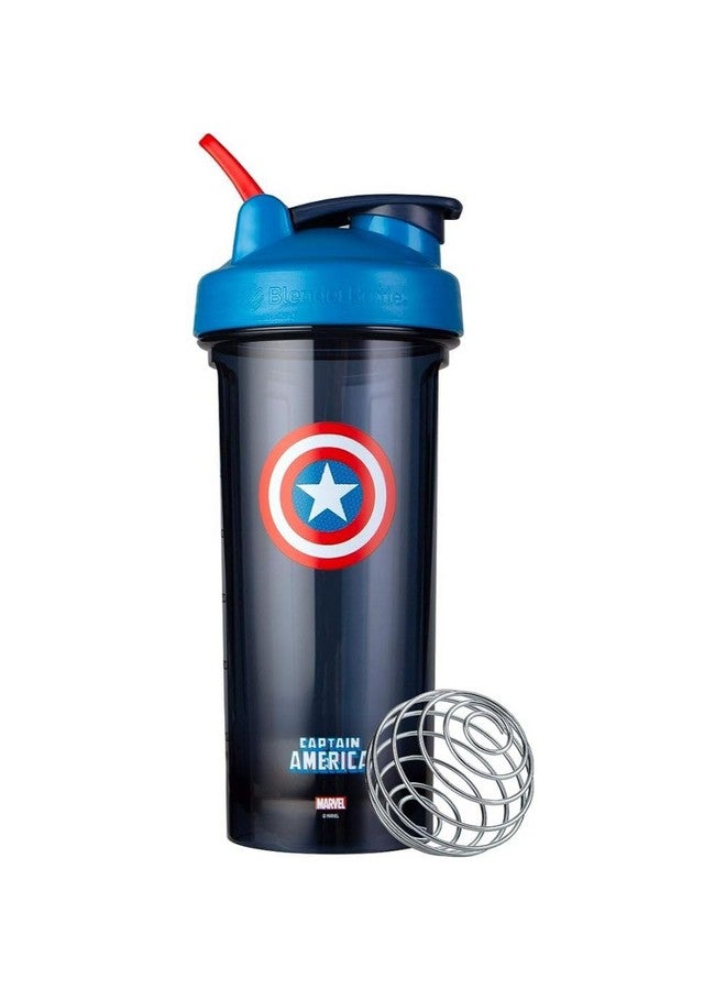 BlenderBottle BlenderBottle Marvel Comics Pro Series Shaker Bottle, 28-Ounce, Captain America Shield  - Image 1