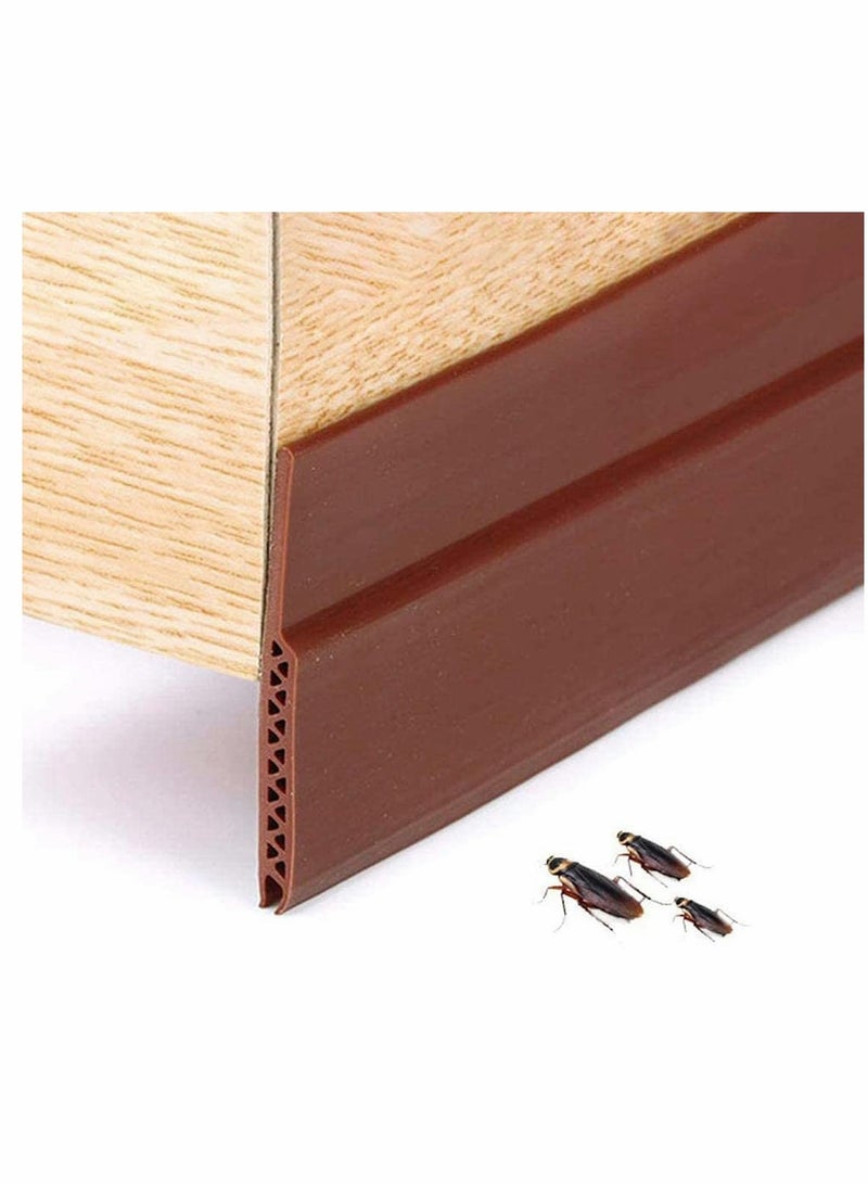 16 Feet Silicone Seal Strip, Door Weather Stripping Door Seal Strip Window Seal Silicone Sealing Tape for Door Draft Stopper Adhesive Tape for Doors Windows and Shower Glass - Brown, 25MM - Image 1