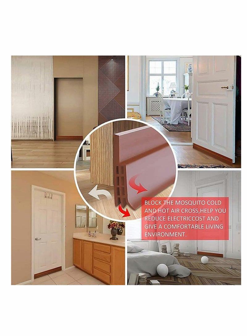 16 Feet Silicone Seal Strip, Door Weather Stripping Door Seal Strip Window Seal Silicone Sealing Tape for Door Draft Stopper Adhesive Tape for Doors Windows and Shower Glass - Brown, 25MM - Image 3