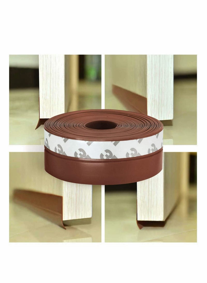 16 Feet Silicone Seal Strip, Door Weather Stripping Door Seal Strip Window Seal Silicone Sealing Tape for Door Draft Stopper Adhesive Tape for Doors Windows and Shower Glass - Brown, 25MM - Image 5