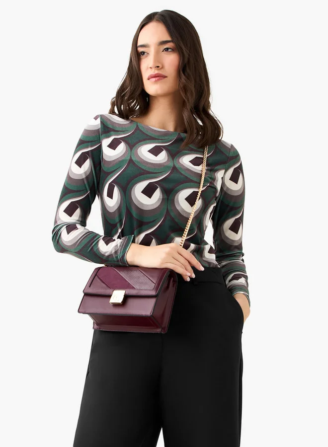 Celeste Textured Crossbody Bag with Magnetic Button Closure
