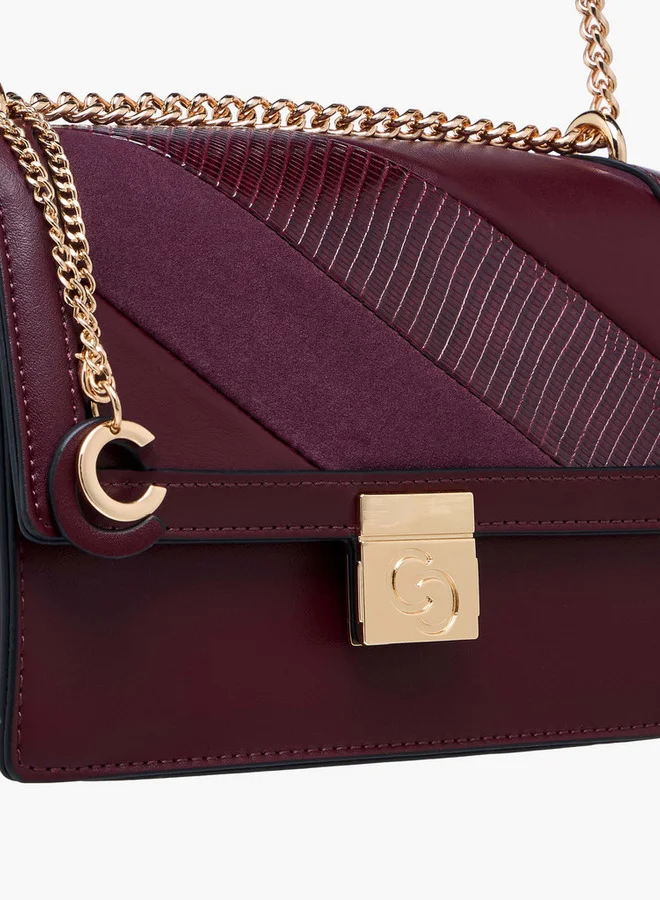سيليست Textured Crossbody Bag with Magnetic Button Closure