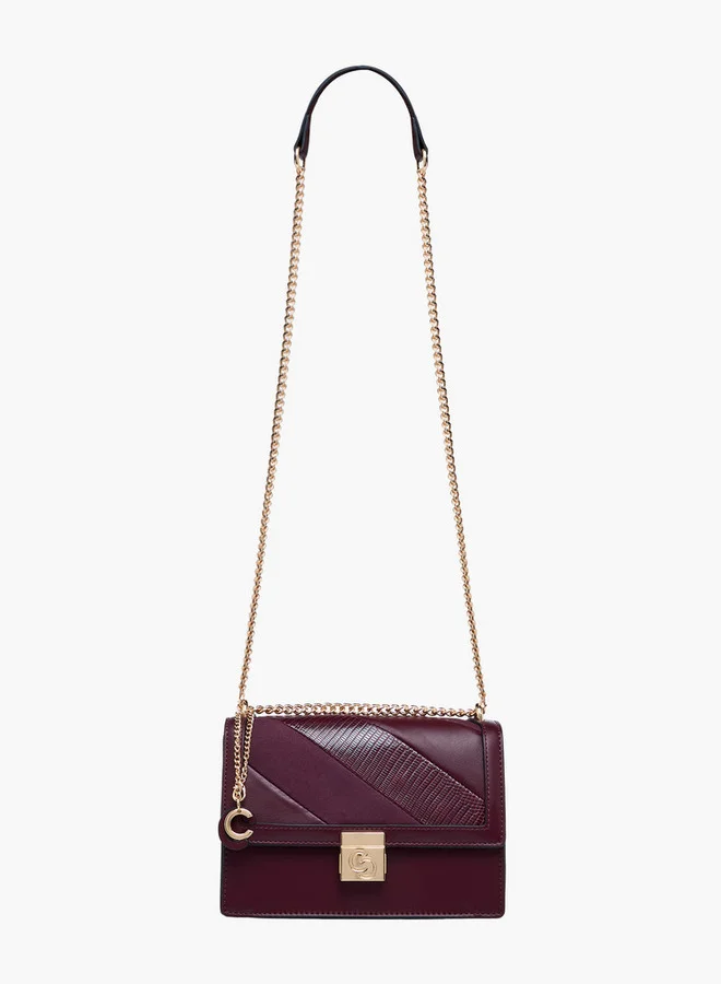 سيليست Textured Crossbody Bag with Magnetic Button Closure