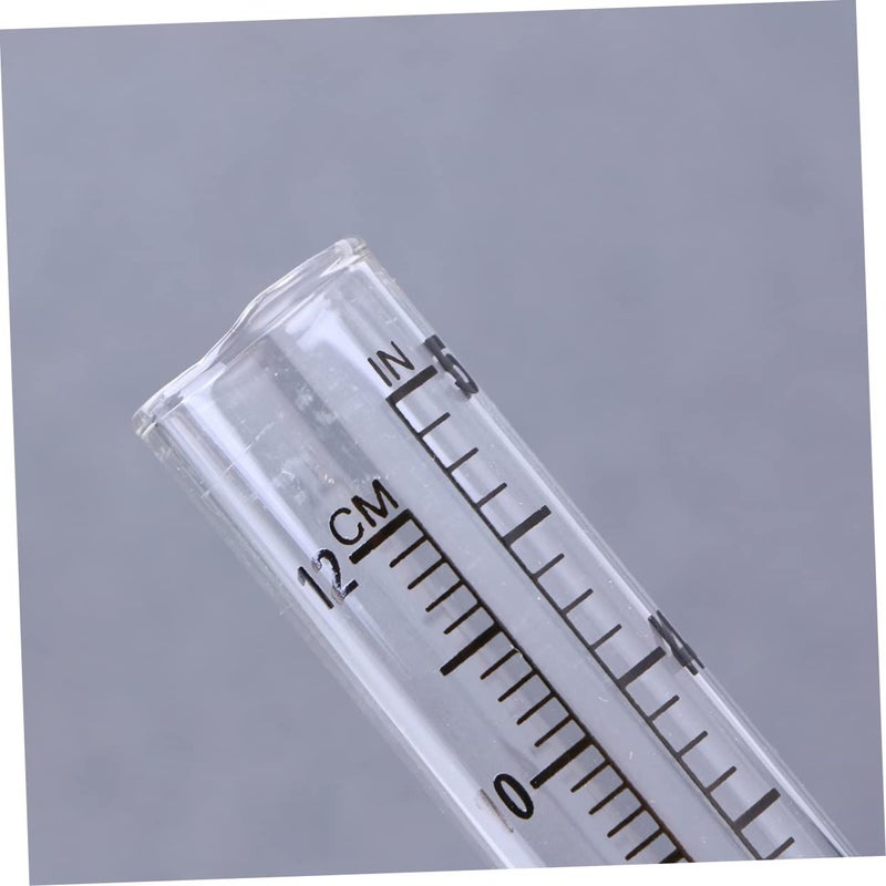 Glass Flat Bottomed Rain Gauge Tube 12cm for Garden Replacement Yard Measurement - Image 2