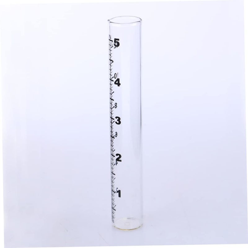 Glass Flat Bottomed Rain Gauge Tube 12cm for Garden Replacement Yard Measurement - Image 3