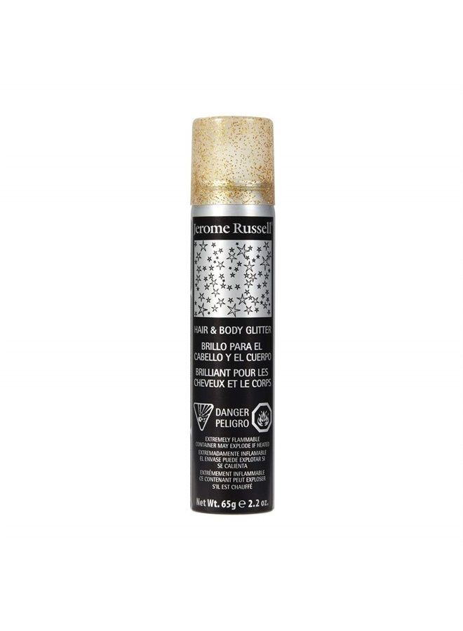 Jerome Russell Temporary Hair and Body Glitter Color Spray, Travel Spray, Lightweight, Adds Sparkly Shimmery Glow, Perfect to use On Hair, Skin, or Clothing, 2.2 oz - Glitter GOLD x 1 Pack - Image 1