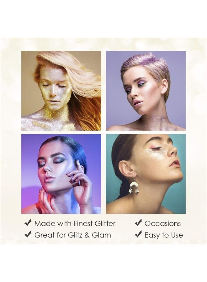 Jerome Russell Temporary Hair and Body Glitter Color Spray, Travel Spray, Lightweight, Adds Sparkly Shimmery Glow, Perfect to use On Hair, Skin, or Clothing, 2.2 oz - Glitter GOLD x 1 Pack - Image 4